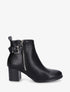 Bottines en simili à zip décoratif - Noir - 5