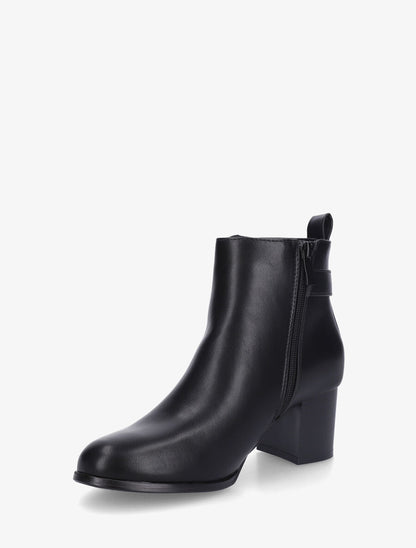 Bottines en simili à zip décoratif - Noir - 3