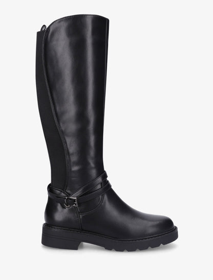 Bottes style cavalière à boucle - Noir - 1