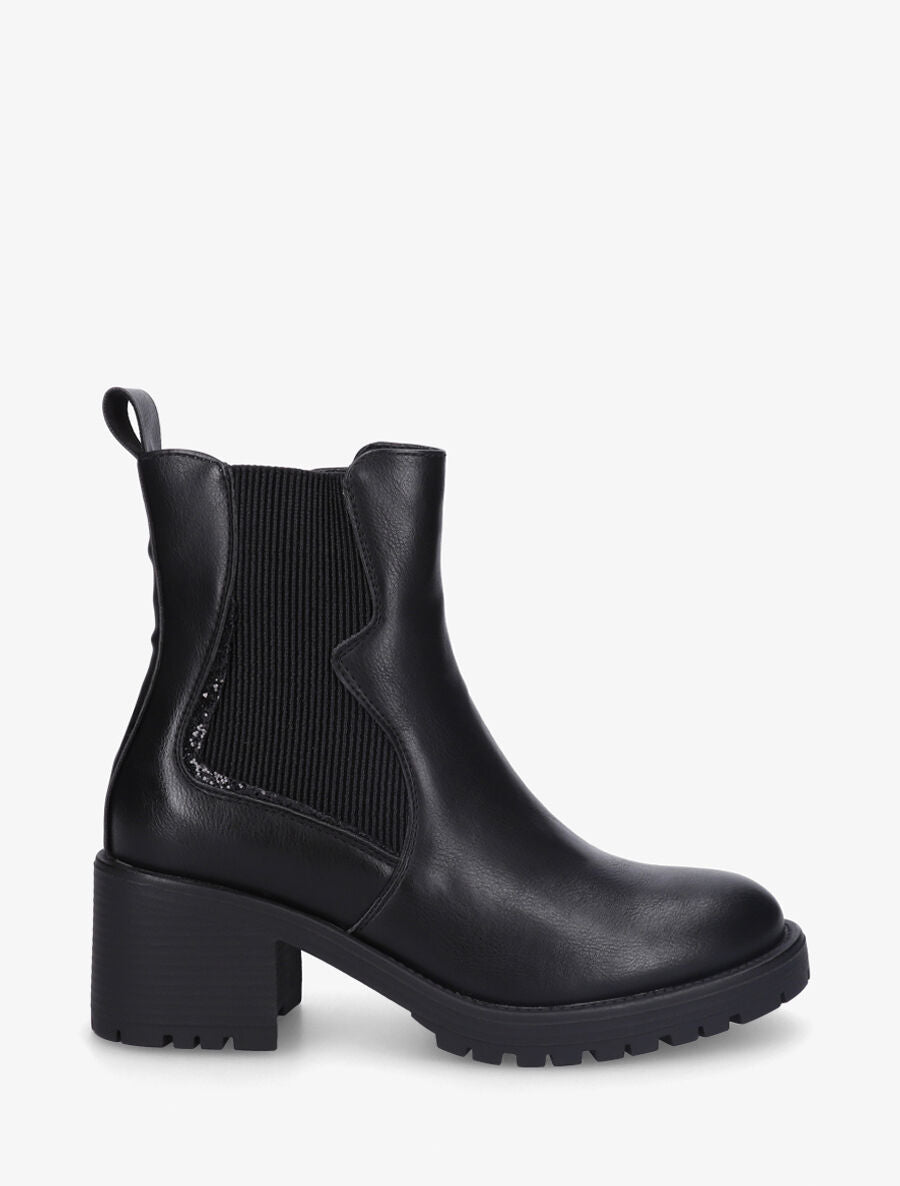 Bottines élastiquées à détail irisé - Noir - 1