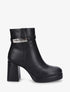 Bottines en simili à talon haut - Noir - 1