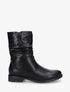 Bottines effet plissé en simili - Noir - 1