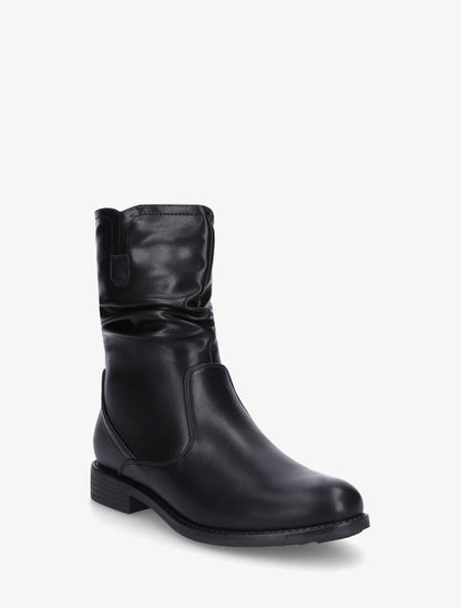 Bottines effet plissé en simili - Noir - 2