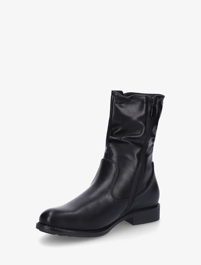 Bottines effet plissé en simili - Noir - 3