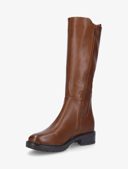 Bottes unies élastiquées à talon et semelle crantés - Camel - 3