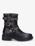 Bottines strassées et cloutées en simili - Noir - 5
