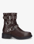 Bottines strassées et cloutées en simili - Chocolat - 5