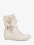 Bottines plates en suédine à pampilles - Beige - 1