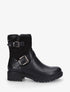 Bottines bi-matière à détail croco - Noir - 1