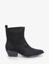 Bottines en suédine style santiags - Noir - 1