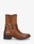 Bottines unies fourrées et sanglées - Camel - 5
