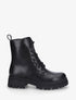 Bottines montantes en simili à lacets - Noir - 5