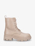 Bottines montantes en simili à lacets - Taupe - 1
