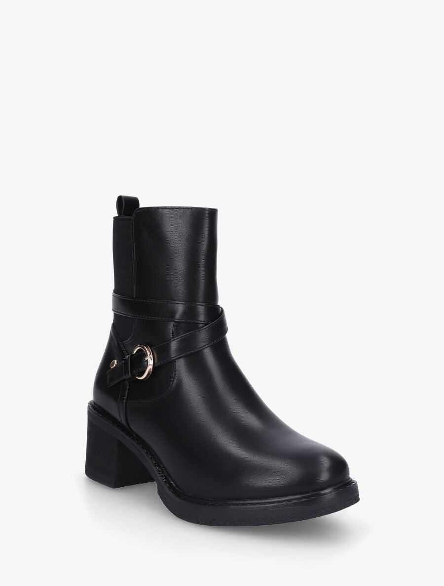 Bottines élastiquées à talon - Noir - 2
