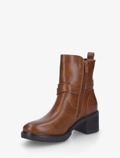 Bottines élastiquées à talon - Camel - 3