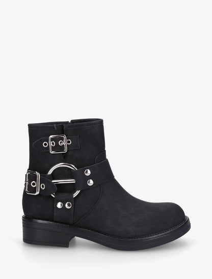 Bottines unies sanglées - Noir - 5