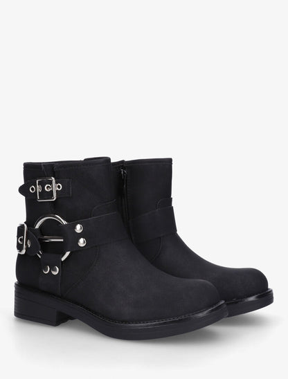 Bottines unies sanglées - Noir - 4
