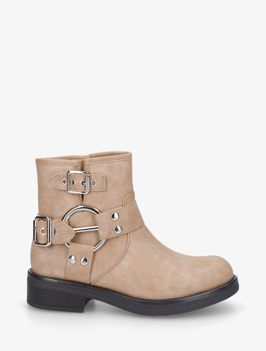 Bottines unies sanglées - Taupe - 5