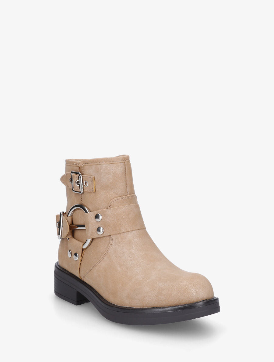 Bottines unies sanglées - Taupe - 2