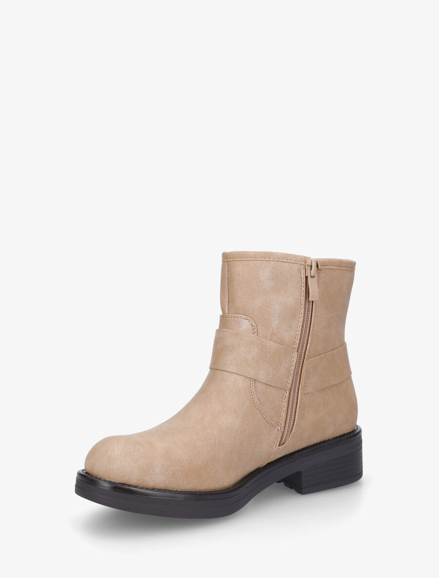 Bottines unies sanglées - Taupe - 3