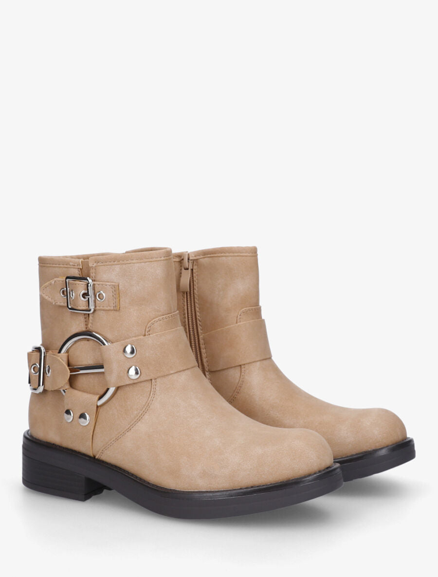Bottines unies sanglées - Taupe - 4
