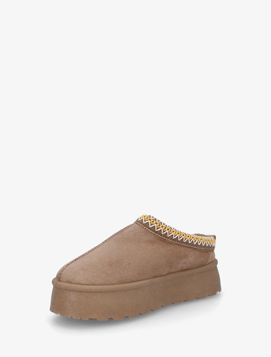 Low boots à bords zigzag colorés - Taupe - 3