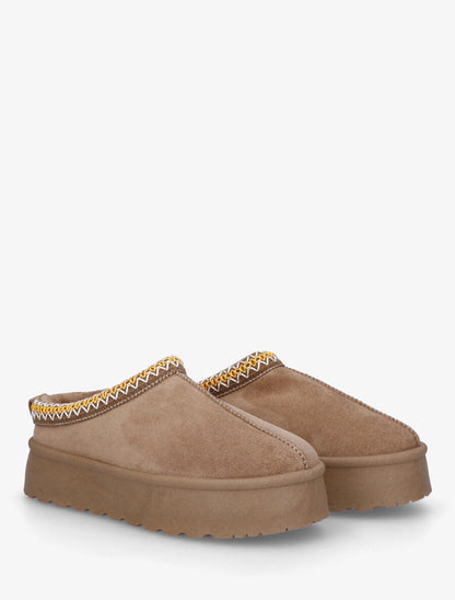 Low boots à bords zigzag colorés - Taupe - 4