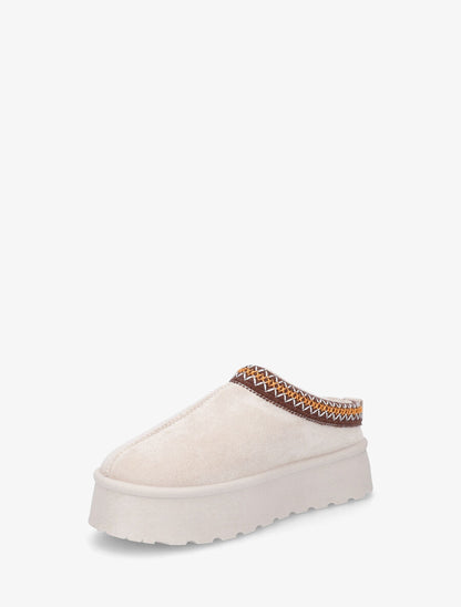 Low boots à bords zigzag colorés - Beige - 3