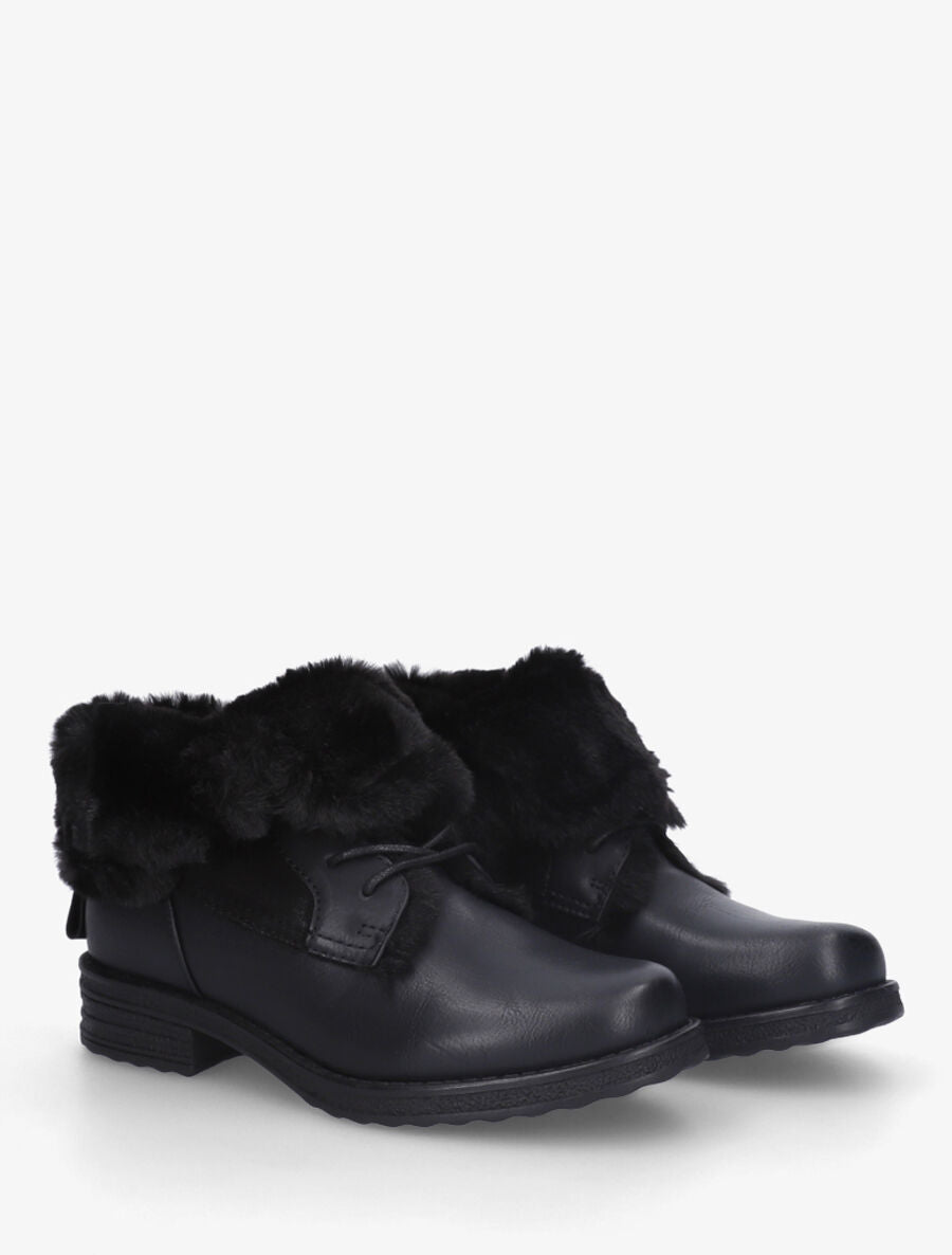Bottines fourrées à revers - Noir - 4