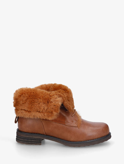 Bottines fourrées à revers - Camel - 5