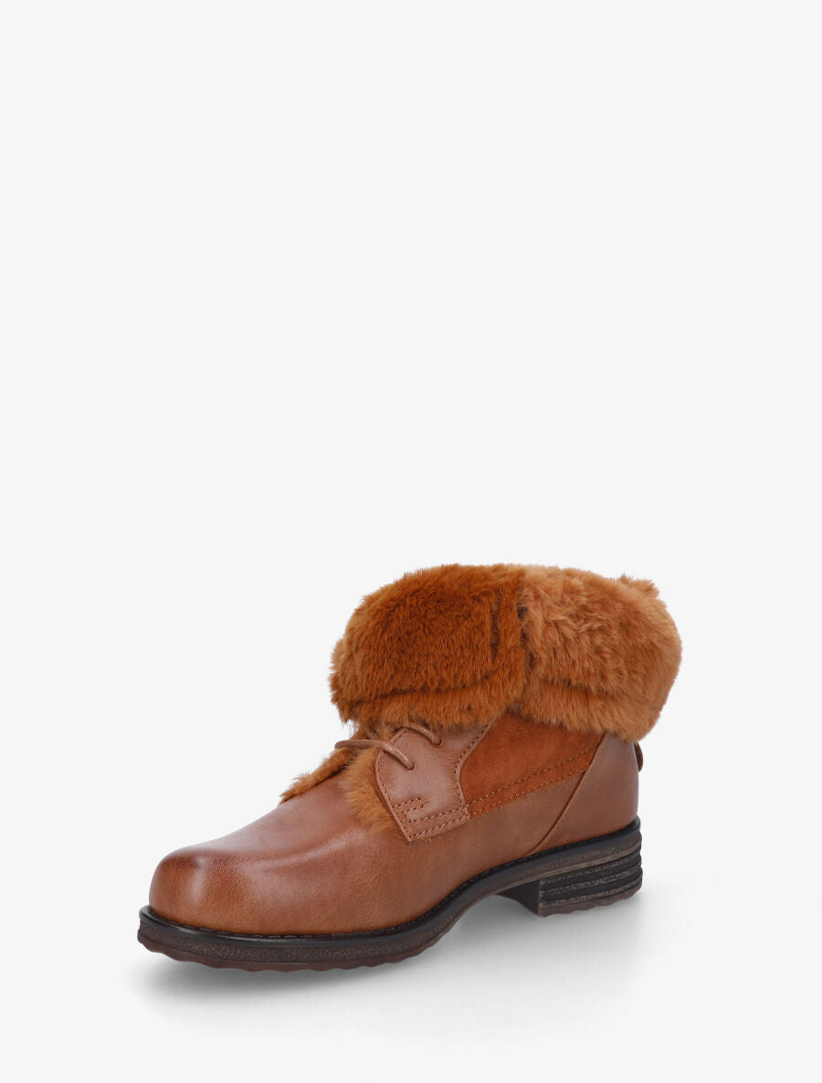 Bottines fourrées à revers - Camel - 3