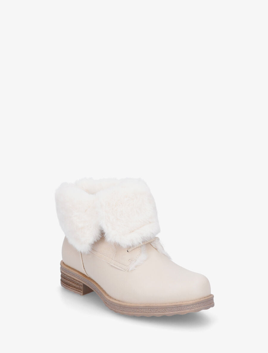 Bottines fourrées à revers - Beige - 2
