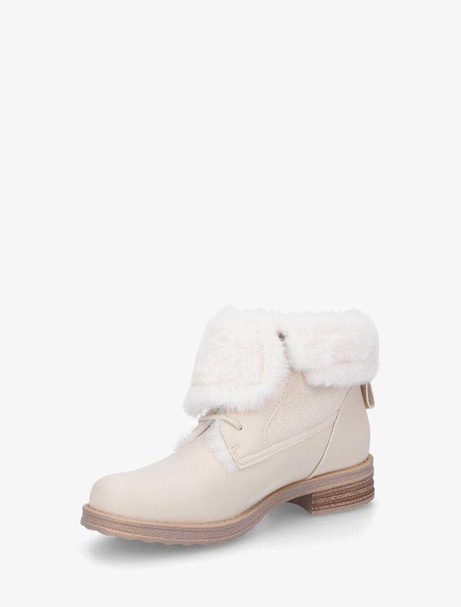 Bottines fourrées à revers - Beige - 3