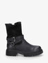 Bottines fourrées en suédine et simili - Noir - 1