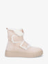 Bottines en suédine à double scratch - Beige - 1