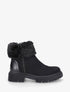 Bottines effet nubuck à revers et zip décoratif - Noir - 1