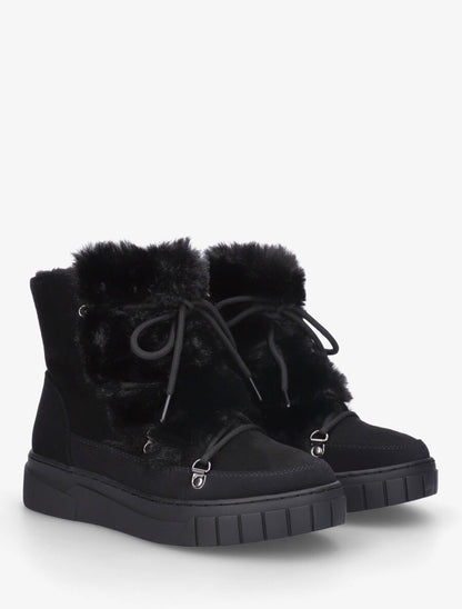 Bottines fourrées en suédine - Noir - 4