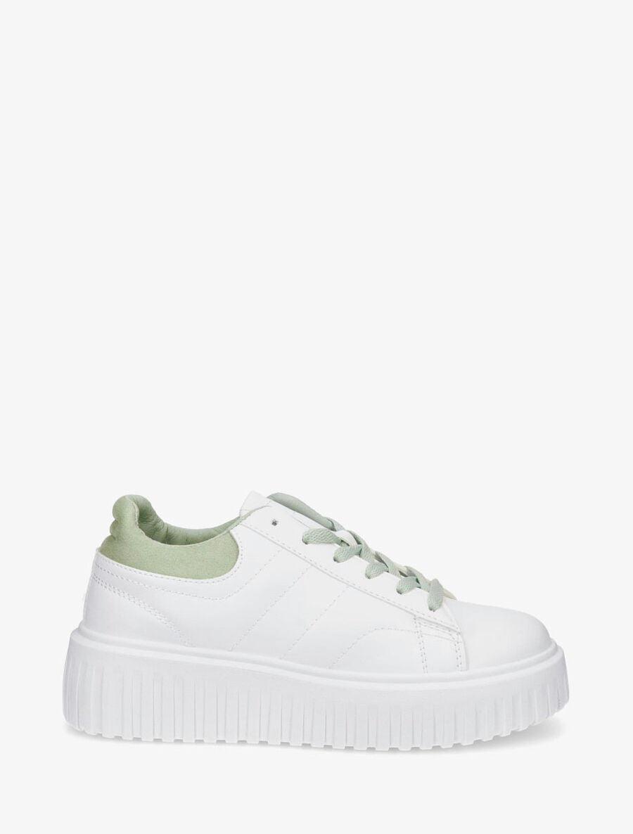 Sneakers à plateforme striée - Vert d&