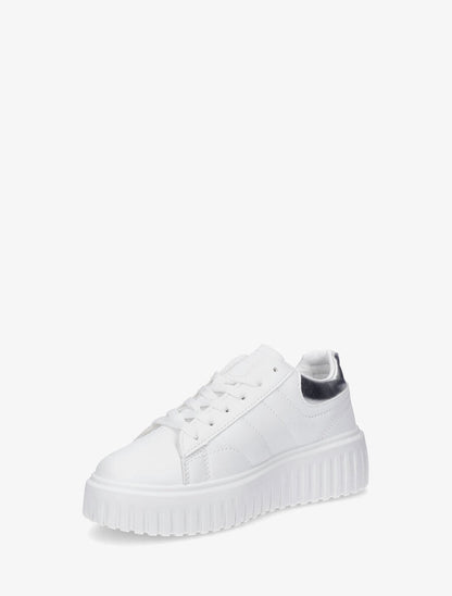 Sneakers à plateforme striée - Argent - 3