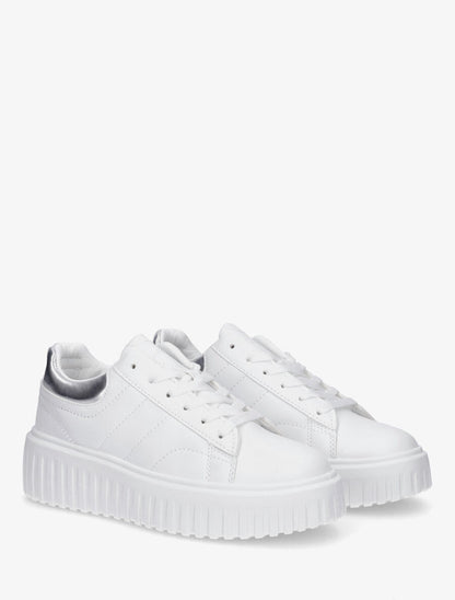 Sneakers à plateforme striée - Argent - 4