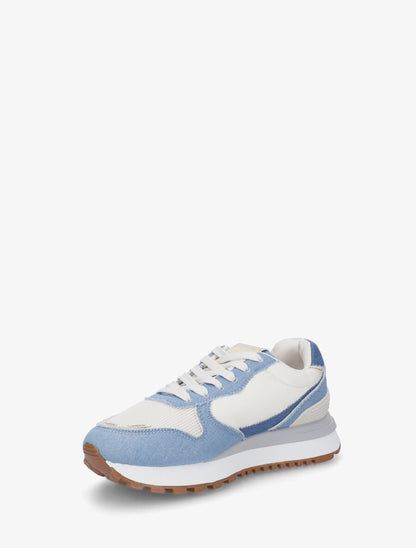 Sneakers en simili à détail irisé - Bleu - 3