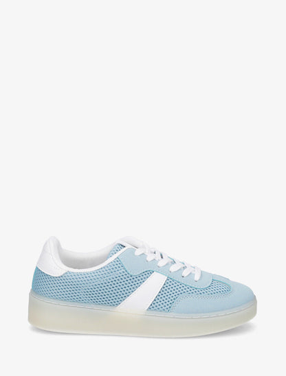 Sneakers en toile à semelle plate - Bleu - 1
