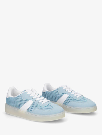 Sneakers en toile à semelle plate - Bleu - 4