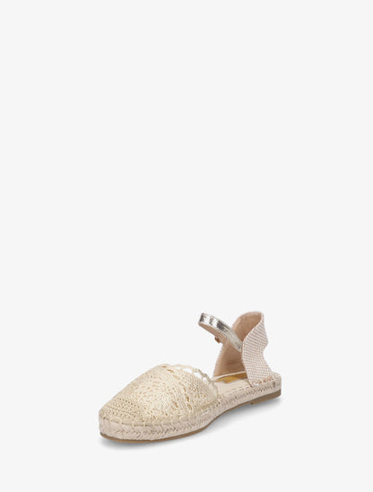 Sandales style espadrilles en crochet nacré - Or - 3