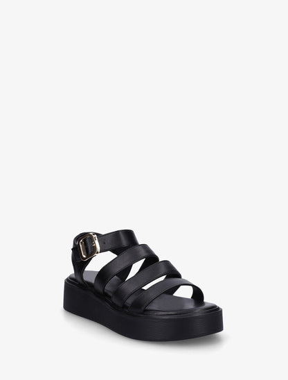 Sandales multibrides en simili - Noir - 2