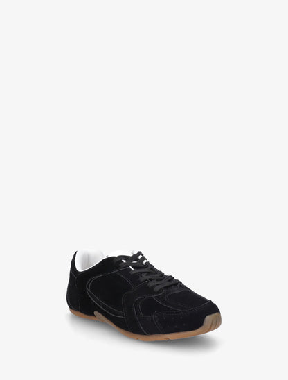 Sneakers plates unies effet nubuck - Noir - 2