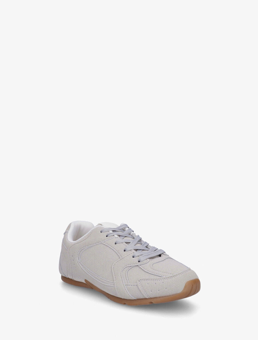 Sneakers plates unies effet nubuck - Gris - 2