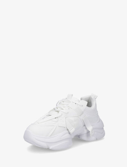 Baskets color block en simili - Blanc - 3