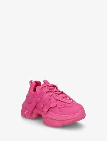 Baskets color block en simili - Fushia - 2