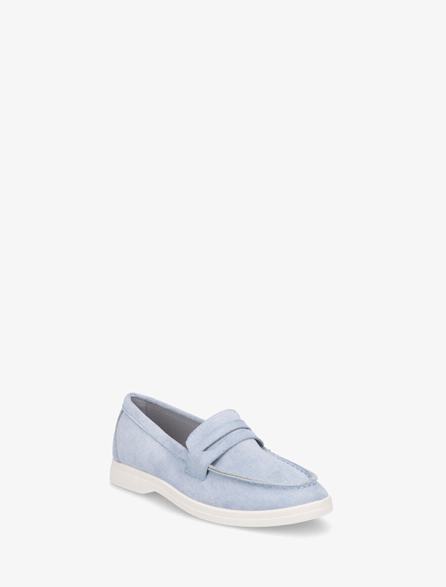 Mocassins en suédine - Bleu clair - 2